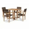 Clairene Teak Outdoor Dining Stacking Armchair (Set of 4) - Set - Clairene Teak Outdoor Dining Stacking Armchair (Set of 4) - Set