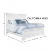 Clara California King Panel Bed - Bed Dimensions