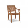 Danois Teak Outdoor Dining Stacking Armchair (Set of 4) - Angled