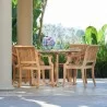 Danois Teak Outdoor Dining Stacking Armchair (Set of 4) - Lifestyle - Danois Teak Outdoor Dining Stacking Armchair (Set of 4) - Lifestyle
