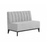 Sunpan Kosovo Modular Banquette Bench Polo Club Stone - Front Side Angle - Sunpan Kosovo Modular Banquette Bench Polo Club Stone - Front Side Angle