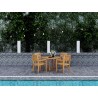 Hi Teak Furniture Louvel Teak Outdoor Stacking Armchair - Lifestyle 2