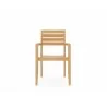 Hi Teak Furniture Louvel Teak Outdoor Stacking Armchair - Front - Hi Teak Furniture Louvel Teak Outdoor Stacking Armchair - Front