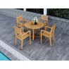 Hi Teak Furniture Louvel Teak Outdoor Stacking Armchair - Lifestyle
