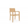 Hi Teak Furniture Louvel Teak Outdoor Stacking Armchair - Angled