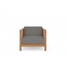 Hi Teak Furniture Sylvie Teak Outdoor Club Chair with Sunbrella Charcoal Cushion - Front