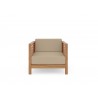 Hi Teak Furniture Sylvie Teak Outdoor Club Chair with Sunbrella Fawn Cushion - Front