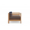 Hi Teak Furniture Sylvie Teak Outdoor Club Chair with Sunbrella Navy Cushion - Side