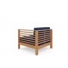 Hi Teak Furniture Sylvie Teak Outdoor Club Chair with Sunbrella Navy Cushion - Back Angle