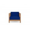 Hi Teak Furniture Sylvie Teak Outdoor Club Chair with Sunbrella True Blue Cushion - Front