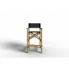 Hi Teak Furniture Directeur Teak Outdoor Bar Height Stool with Black Dura Sling Back and Seat - Front - Hi Teak Furniture Directeur Teak Outdoor Bar Height Stool with Black Dura Sling Back and Seat - Front