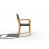 Hi Teak Furniture Clairene Teak Outdoor Dining Stacking Armchair - Side View  - Hi Teak Furniture Clairene Teak Outdoor Dining Stacking Armchair - Side View 