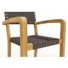 Hi Teak Furniture Clairene Teak Outdoor Dining Stacking Armchair - Arm Close-up - Hi Teak Furniture Clairene Teak Outdoor Dining Stacking Armchair - Arm Close-up