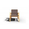  Hi Teak Furniture Axelle Teak Outdoor Woven Chat Armchair Front