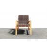  Hi Teak Furniture Axelle Teak Outdoor Woven Chat Armchair - Front