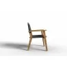 Hi Teak Furniture Damien Teak Outdoor Stacking Armchair - Side View - Hi Teak Furniture Damien Teak Outdoor Stacking Armchair - Side View