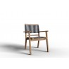 Hi Teak Furniture Damien Teak Outdoor Stacking Armchair - Angled View