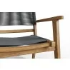 Hi Teak Furniture Damien Teak Outdoor Stacking Armchair - Seat Arm Close-up - Hi Teak Furniture Damien Teak Outdoor Stacking Armchair - Seat Arm Close-up