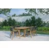 Hi Teak Furniture Damien Teak Outdoor Stacking Armchair - Lifestyle - Hi Teak Furniture Damien Teak Outdoor Stacking Armchair - Lifestyle