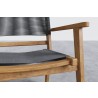 Hi Teak Furniture Damien Teak Outdoor Stacking Armchair - Seat Arm Close-up