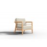 Hi Teak Furniture Daniele Deep Seating Club Chairs with Subrella Canvas Cushion - Angled View