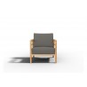 Hi Teak Furniture Daniele Sofa with Sunbrella Charcoal Cushion - Front