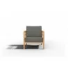 Hi Teak Furniture Daniele Sofa with Sunbrella Charcoal Cushion - Front - Hi Teak Furniture Daniele Sofa with Sunbrella Charcoal Cushion - Front