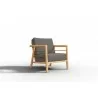 Hi Teak Furniture Daniele Sofa with Sunbrella Charcoal Cushion - Angled View - Hi Teak Furniture Daniele Sofa with Sunbrella Charcoal Cushion - Angled View