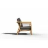 Hi Teak Furniture Daniele Sofa with Sunbrella Charcoal Cushion - Side - Hi Teak Furniture Daniele Sofa with Sunbrella Charcoal Cushion - Side
