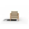 Hi Teak Furniture Daniele Sofa with Sunbrella Fawn Cushion - Front - Hi Teak Furniture Daniele Sofa with Sunbrella Fawn Cushion - Front