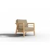 Hi Teak Furniture Daniele Sofa with Sunbrella Fawn Cushion - Angled - Hi Teak Furniture Daniele Sofa with Sunbrella Fawn Cushion - Angled