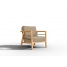 Hi Teak Furniture Daniele Sofa with Sunbrella Fawn Cushion - Angled