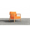 Hi Teak Furniture Daniele Sofa with Sunbrella Melon Cushion - Angled