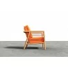 Hi Teak Furniture Daniele Sofa with Sunbrella Melon Cushion - Side - Hi Teak Furniture Daniele Sofa with Sunbrella Melon Cushion - Side