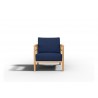 Hi Teak Furniture Daniele Sofa with Sunbrella Navy Cushion - Front