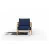 Hi Teak Furniture Daniele Sofa with Sunbrella Navy Cushion - Front - Hi Teak Furniture Daniele Sofa with Sunbrella Navy Cushion - Front