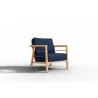 Hi Teak Furniture Daniele Sofa with Sunbrella Navy Cushion - Angled - Hi Teak Furniture Daniele Sofa with Sunbrella Navy Cushion - Angled