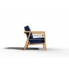 Hi Teak Furniture Daniele Sofa with Sunbrella Navy Cushion - Side