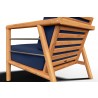Hi Teak Furniture Daniele Sofa with Sunbrella Navy Cushion - Back Angled