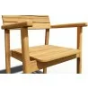 Hi Teak Furniture Riva Teak Outdoor Dining Stackable Armchair - Arm Close-up - Hi Teak Furniture Riva Teak Outdoor Dining Stackable Armchair - Arm Close-up