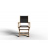 Hi Teak Furniture Lucas Teak Outdoor Folding Armchair in Black Textilene Fabric - Front