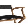 Hi Teak Furniture Lucas Teak Outdoor Folding Armchair in Black Textilene Fabric - Arm Close-up