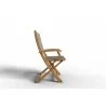 Hi Teak Furniture Lucas Teak Outdoor Folding Armchair in Taupe Textilene Fabric - Side - Hi Teak Furniture Lucas Teak Outdoor Folding Armchair in Taupe Textilene Fabric - Side