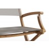 Hi Teak Furniture Lucas Teak Outdoor Folding Armchair in Taupe Textilene Fabric - Arm Close-up