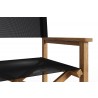 Hi Teak Furniture Direceur Teak Folding Outdoor Dining Armchair in Black - Arm Close-up