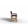 Hi Teak Furniture Direceur Teak Folding Outdoor Dining Armchair in Blue - Side - Hi Teak Furniture Direceur Teak Folding Outdoor Dining Armchair in Blue - Side