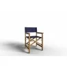 Hi Teak Furniture Direceur Teak Folding Outdoor Dining Armchair in Blue - Angled - Hi Teak Furniture Direceur Teak Folding Outdoor Dining Armchair in Blue - Angled