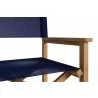 Hi Teak Furniture Direceur Teak Folding Outdoor Dining Armchair in Blue - Arm Close-up - Hi Teak Furniture Direceur Teak Folding Outdoor Dining Armchair in Blue - Arm Close-up