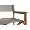 Hi Teak Furniture Direceur Teak Folding Outdoor Dining Armchair in Taupe - Arm Close-up