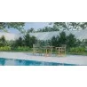 Hi Teak Furniture Direceur Teak Folding Outdoor Dining Armchair in Taupe - Lifestyle - Hi Teak Furniture Direceur Teak Folding Outdoor Dining Armchair in Taupe - Lifestyle